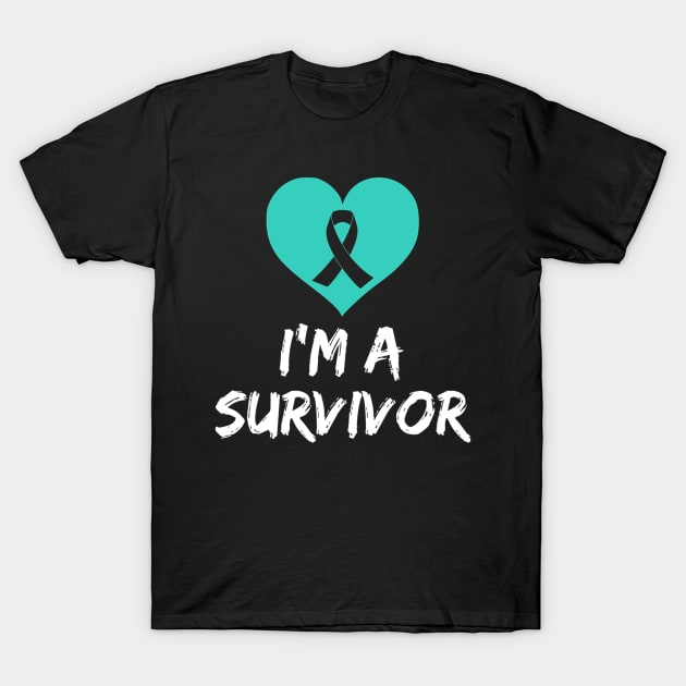 Im A Survivor Ovarian Cancer Awareness T-Shirt by CarolIrvine